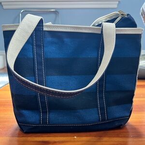 Vintage LL Bean Boat and Tote Blue Striped